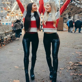 Guns™ - Legging de Couro Flanelada