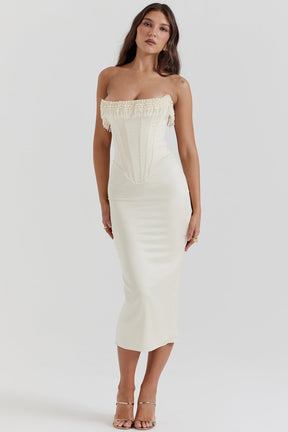 Vestido Midi Corset Luize Branco